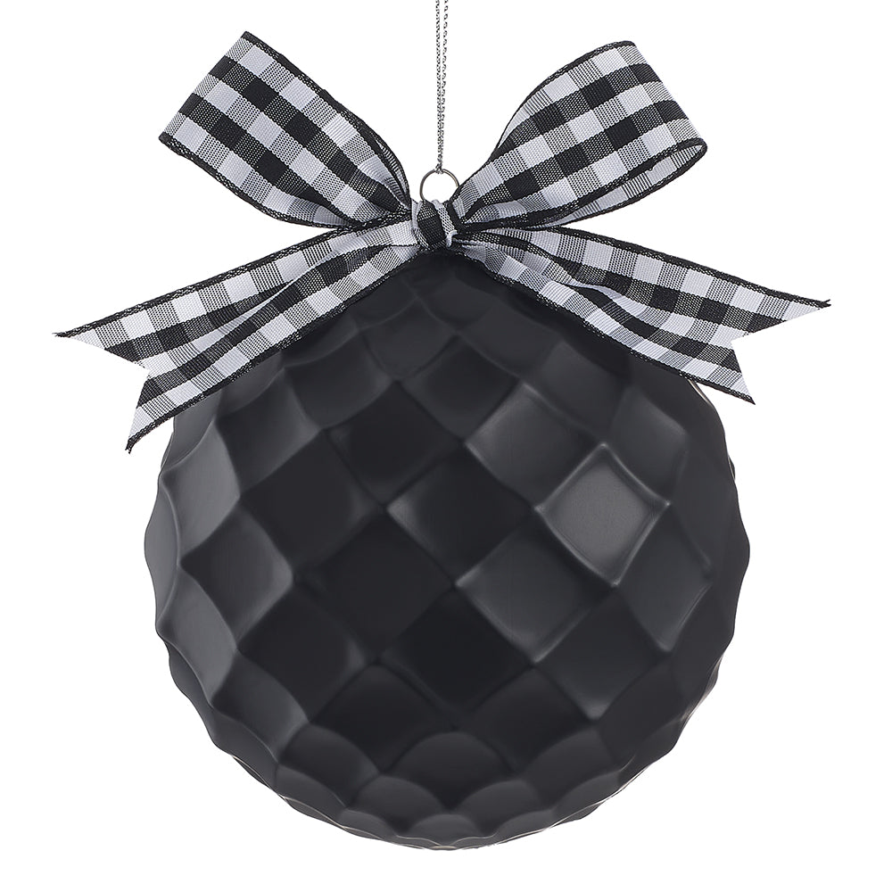 Black-Checked Bow Ornament