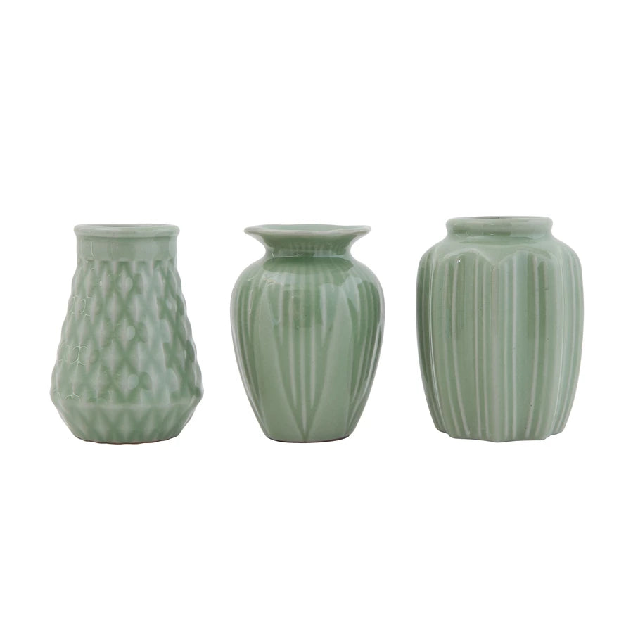 Soft Green Stoneware Vases