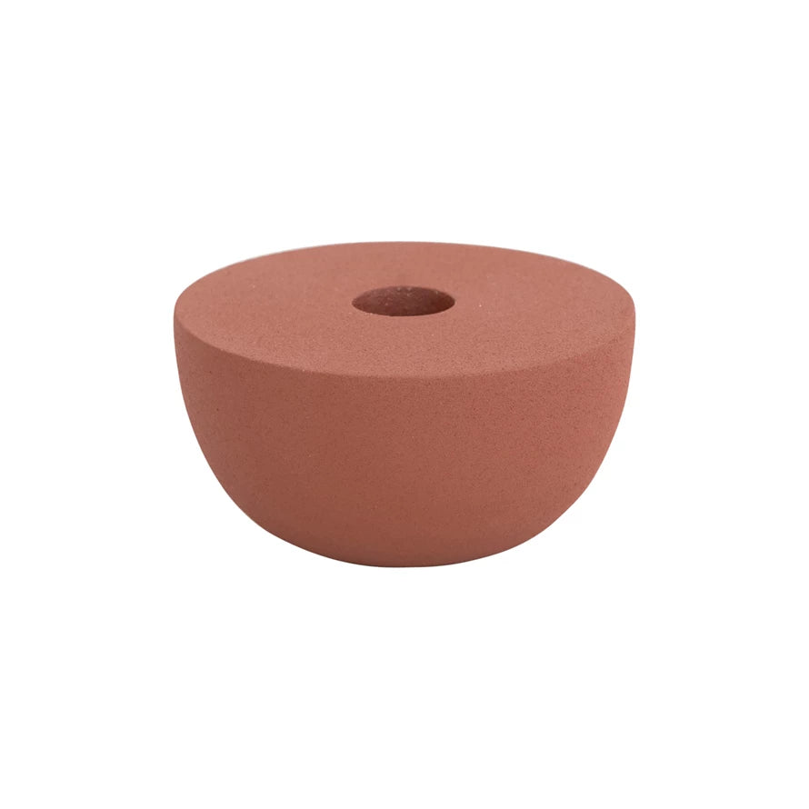 Textured Metal Terracotta Taper Holder