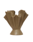Stoneware Ruffled Vase