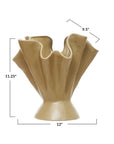 Stoneware Ruffled Vase