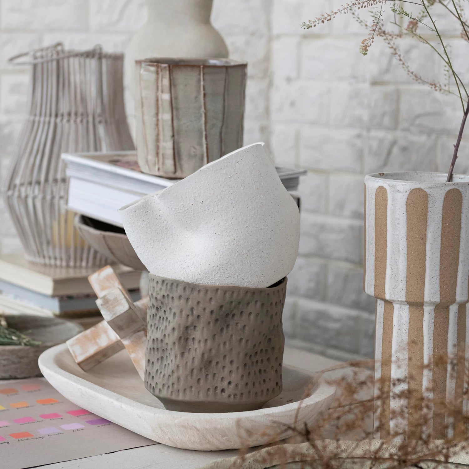 White Ruffled Planter