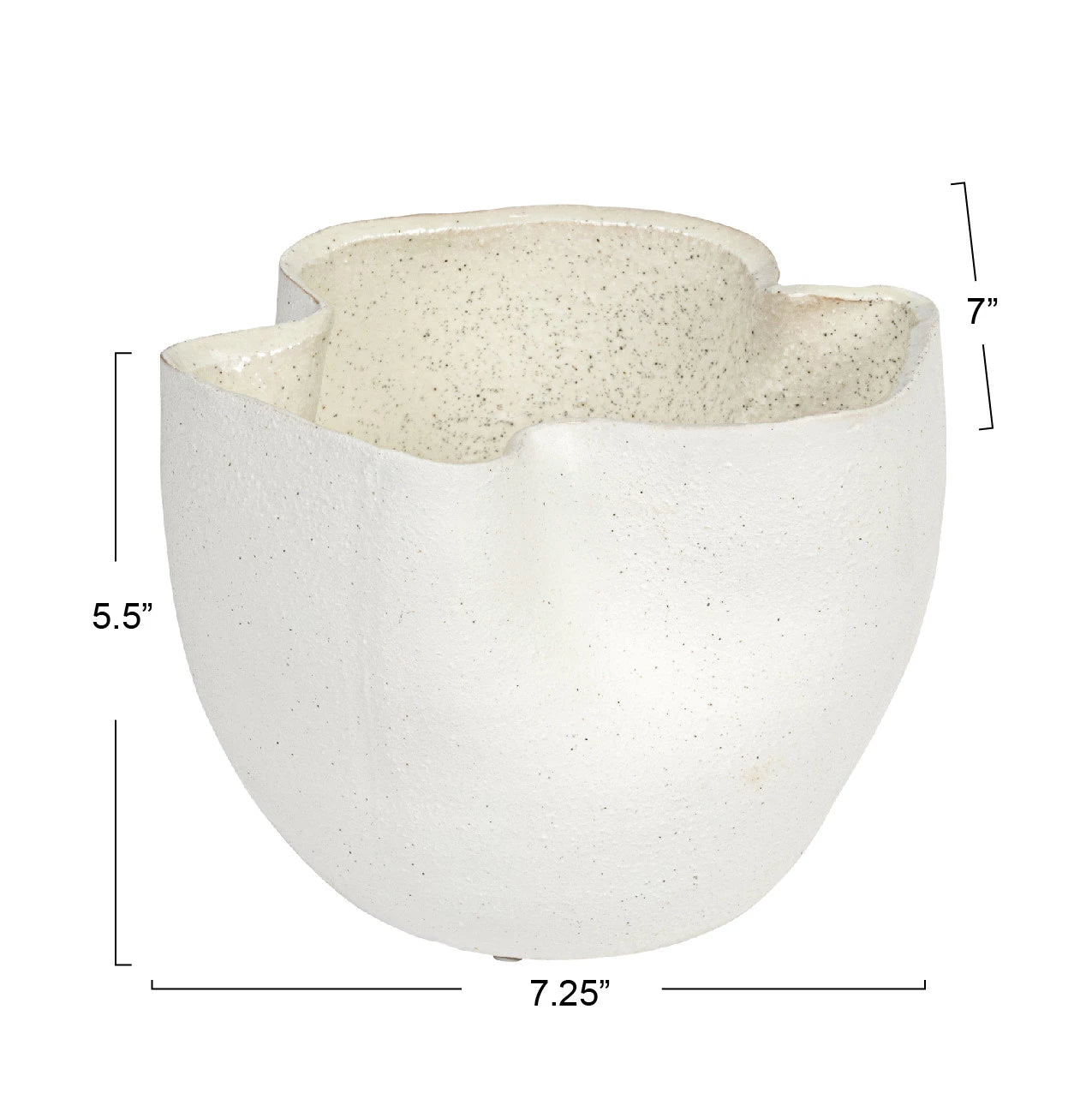 White Ruffled Planter