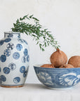Blue and White Bowl — Blue and White Leaf Stoneware Serving Bowl