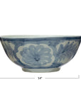 Blue and White Bowl — Blue and White Leaf Stoneware Serving Bowl