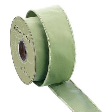 Velvet Ribbon in Light Green 2.5"