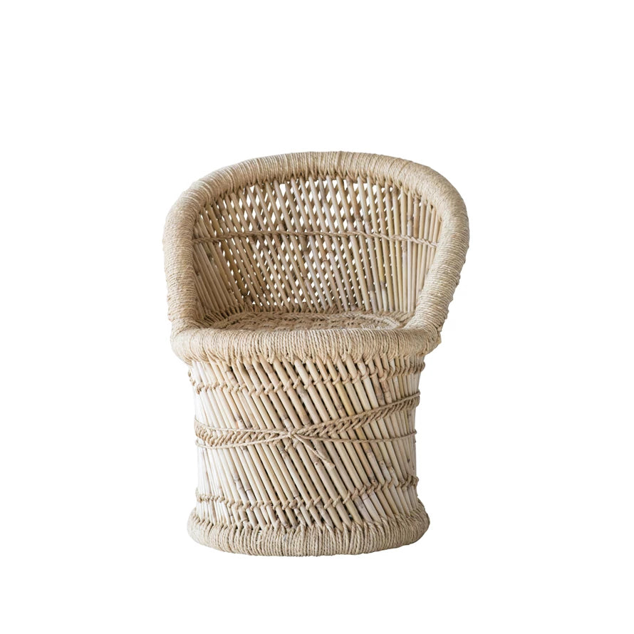 Kid's Woven Bamboo and Rope Chair