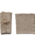 Fringed Ivory Linen Napkins
