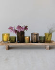 Amber, Green and Bronze Candle Holder Set