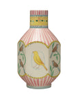 Bird Motif Six-Sided Vase