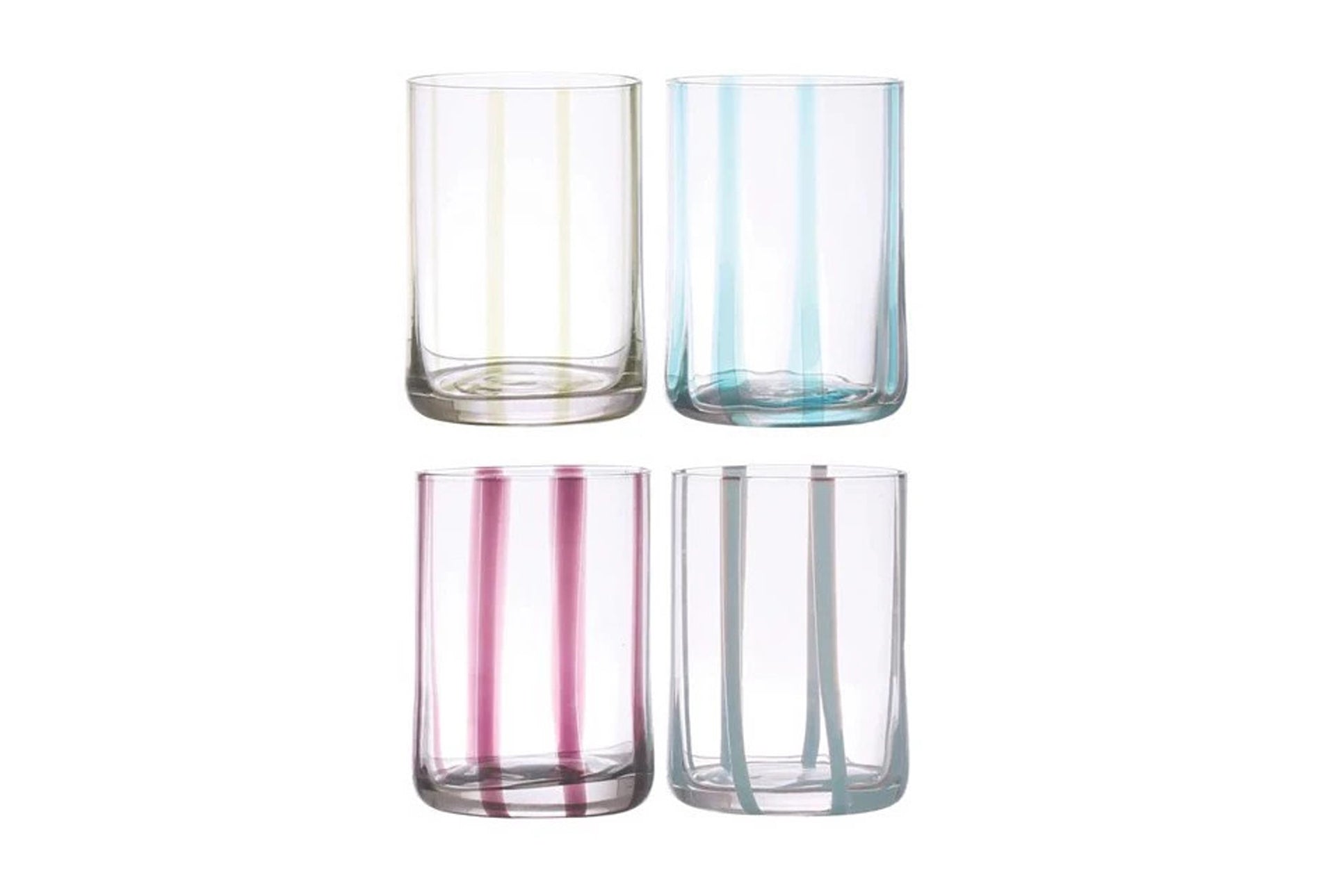 Highball Glasses - Striped Retro Highball Glasses Set of 4