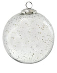 Mercury Glass Ball Ornament in White and Clear 6"