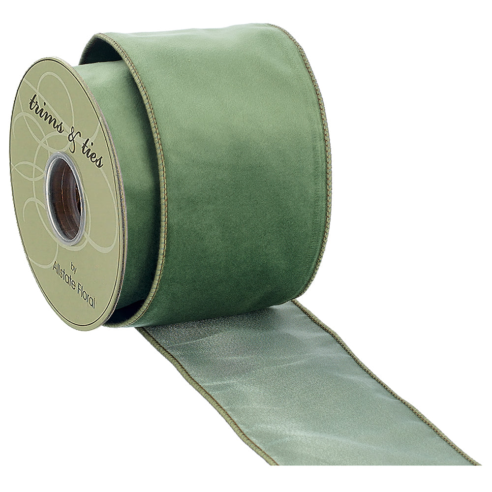 Velvet Ribbon in Jade Green 4"