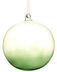 Glass Ball Ornament with Green Shimmer 6"