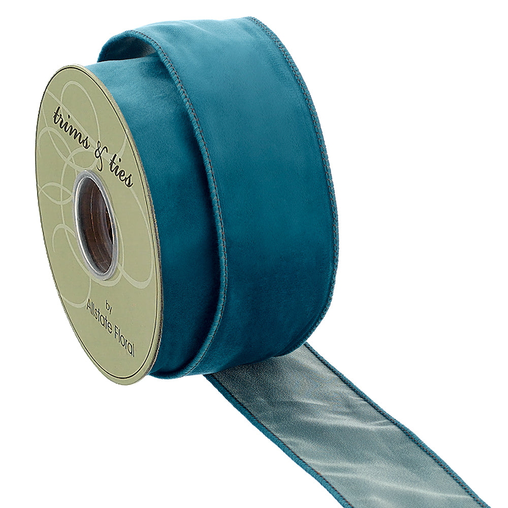 Velvet Ribbon in Teal 2.5"