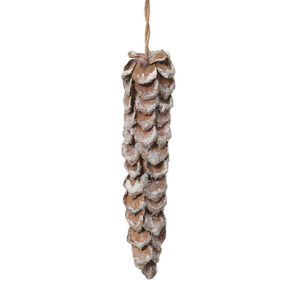 Frosted Glitter Pine Ornament