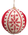 Red Snowflake Embroidered Ornaments Ball