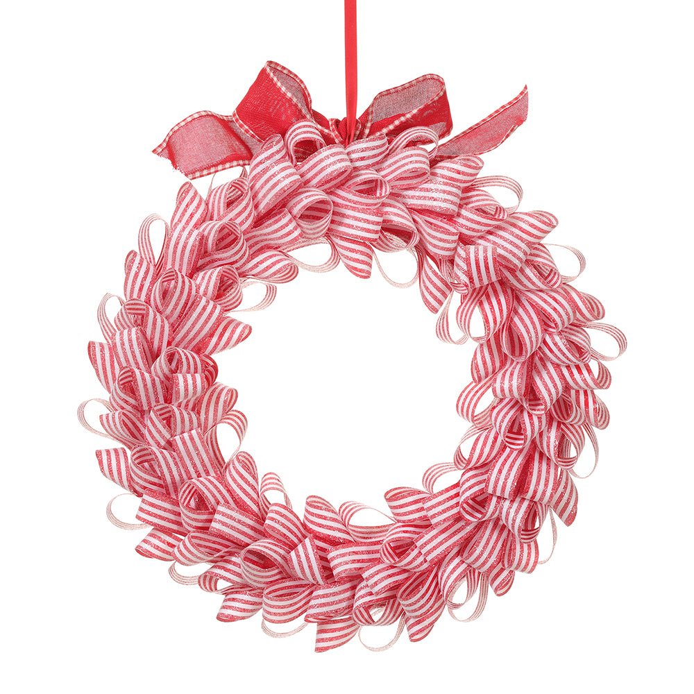 Candy Cane Ribbon Wreath