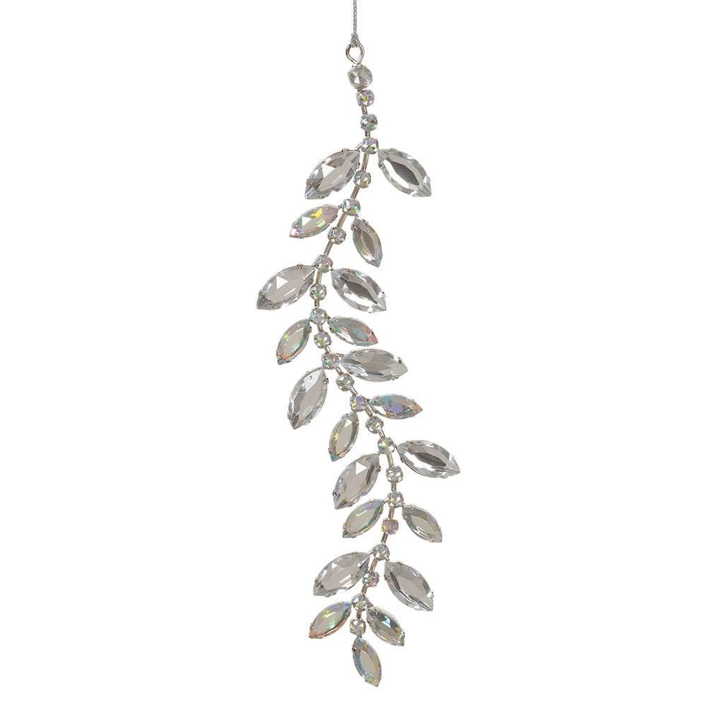 Silver Rhinestone Drop Ornament 8.5"