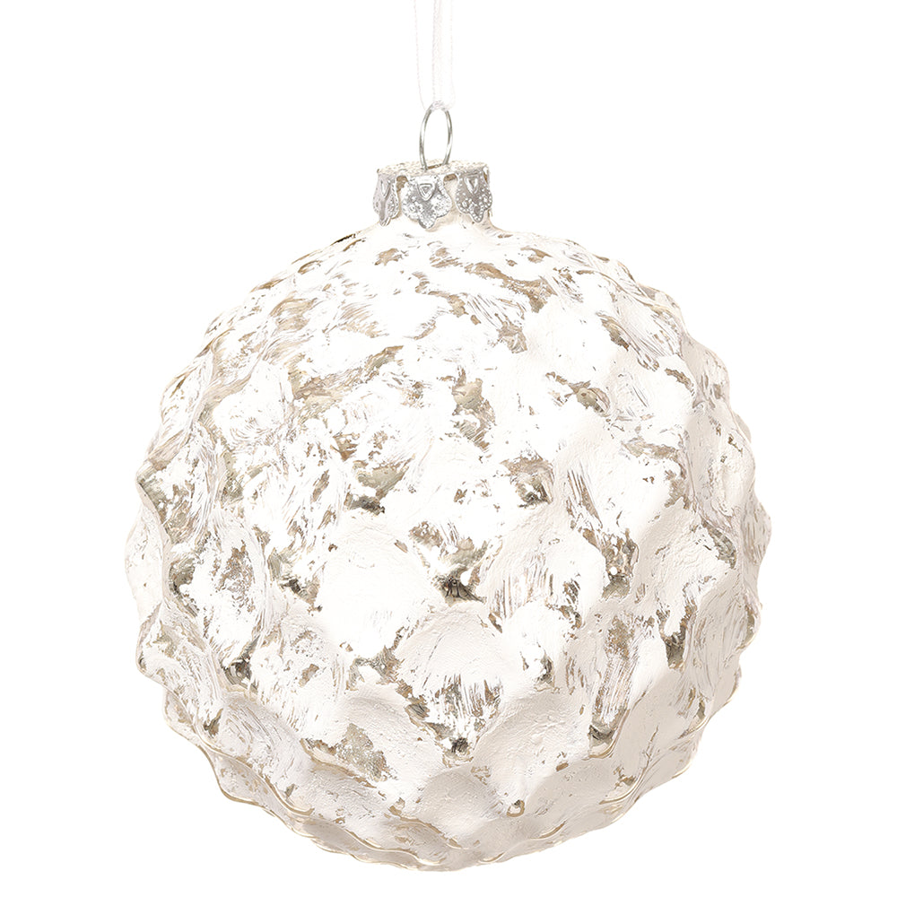 Frosted White Glass Ornament