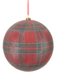 Red and Green Plaid Ornament 8"