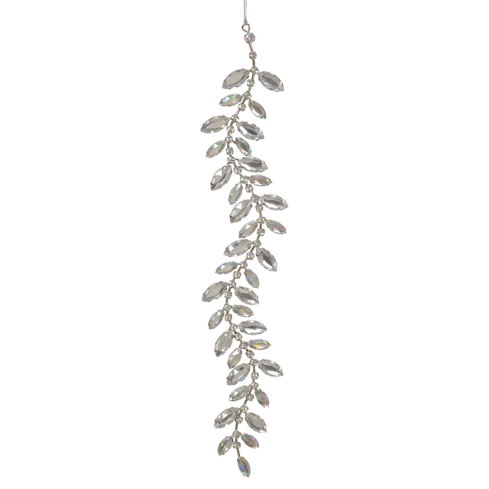Silver Rhinestone Drop Ornament 14"