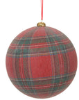 Red and Green Plaid Ornament 6"