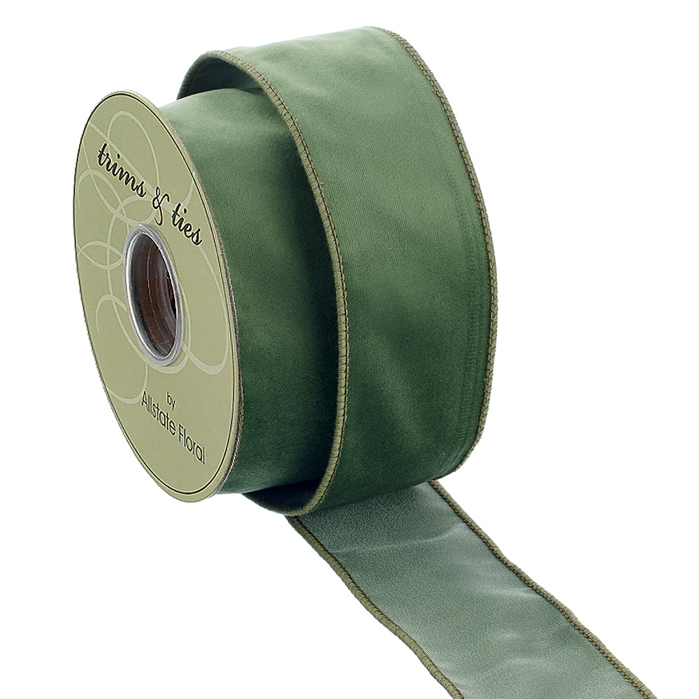 Velvet Ribbon in Jade Green 2.5"