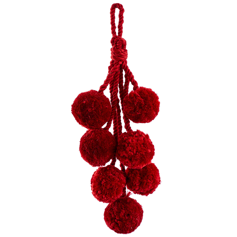 Red Pom Pom Tassel Ornament