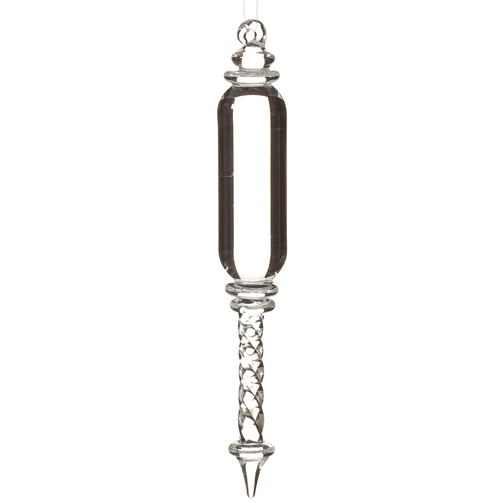 Glass Crystal Drop Ornament 6.75"