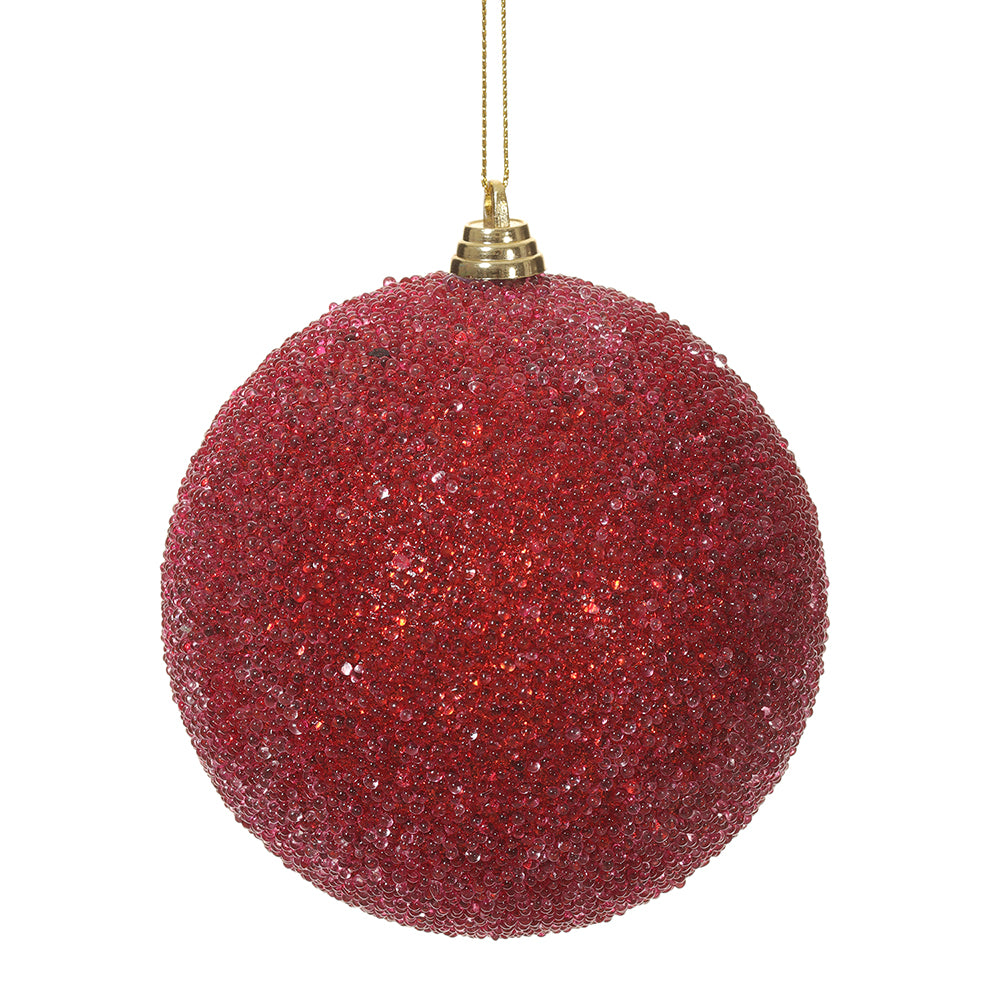 Red Glitter Ball Ornament