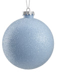 Glittering Ball Ornament in Icy Blue 4"