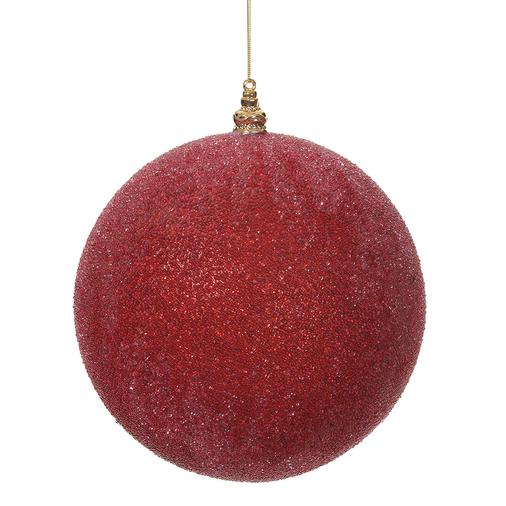 Red Ball Ornament with Soft Shimmer 8"