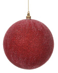 Red Ball Ornament with Soft Shimmer 8"