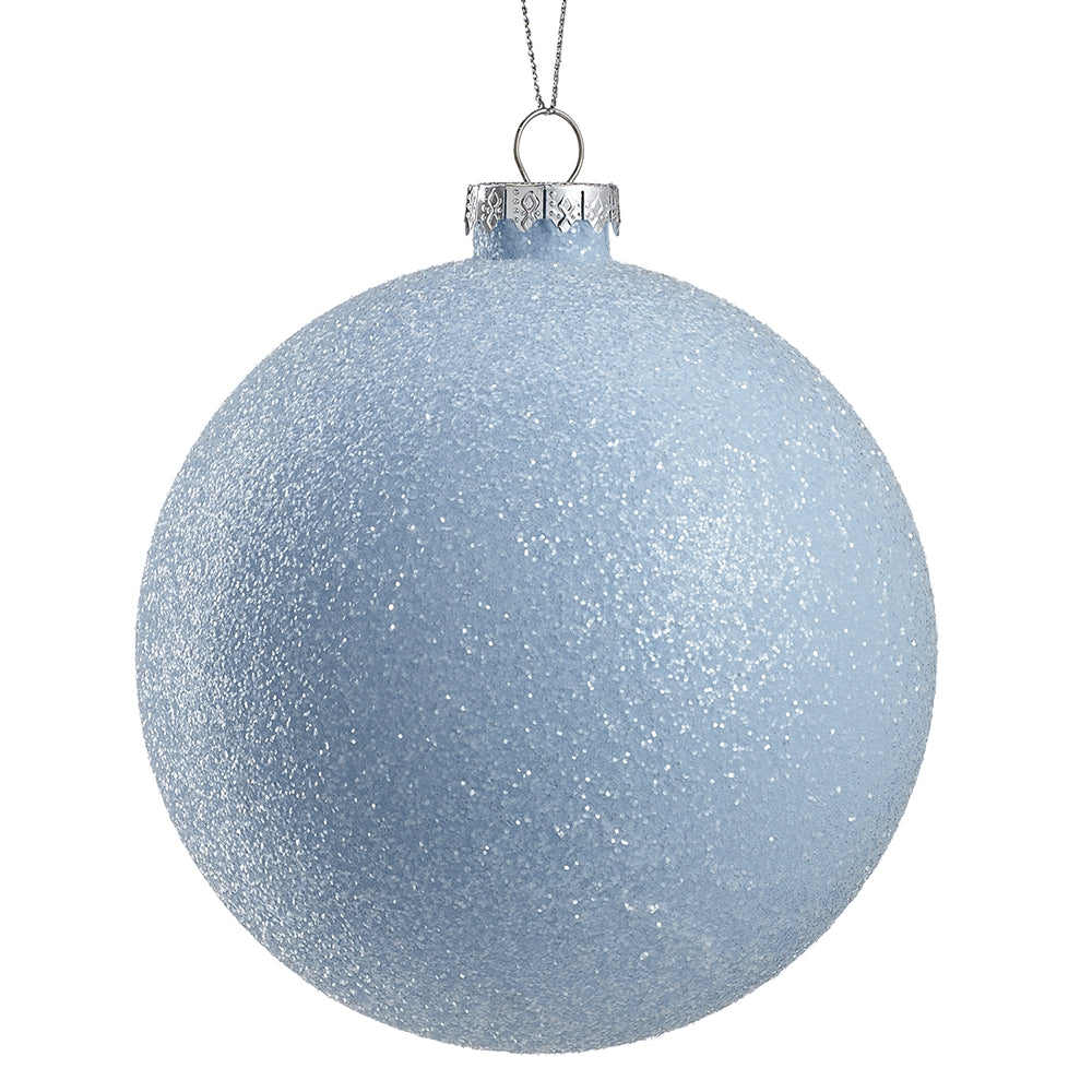 Glittering Ball Ornament in Icy Blue 4.75"