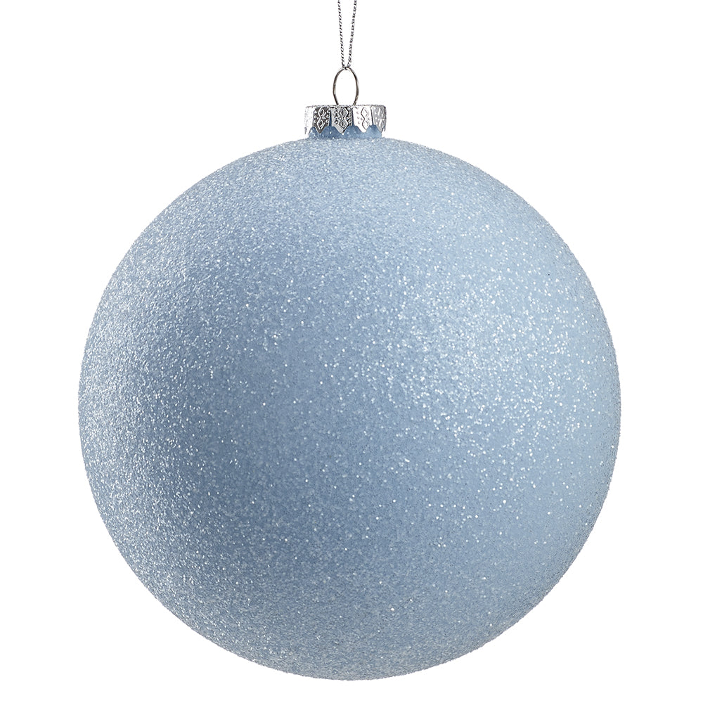 Glittering Ball Ornament in Icy Blue 6"