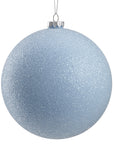 Glittering Ball Ornament in Icy Blue 6"