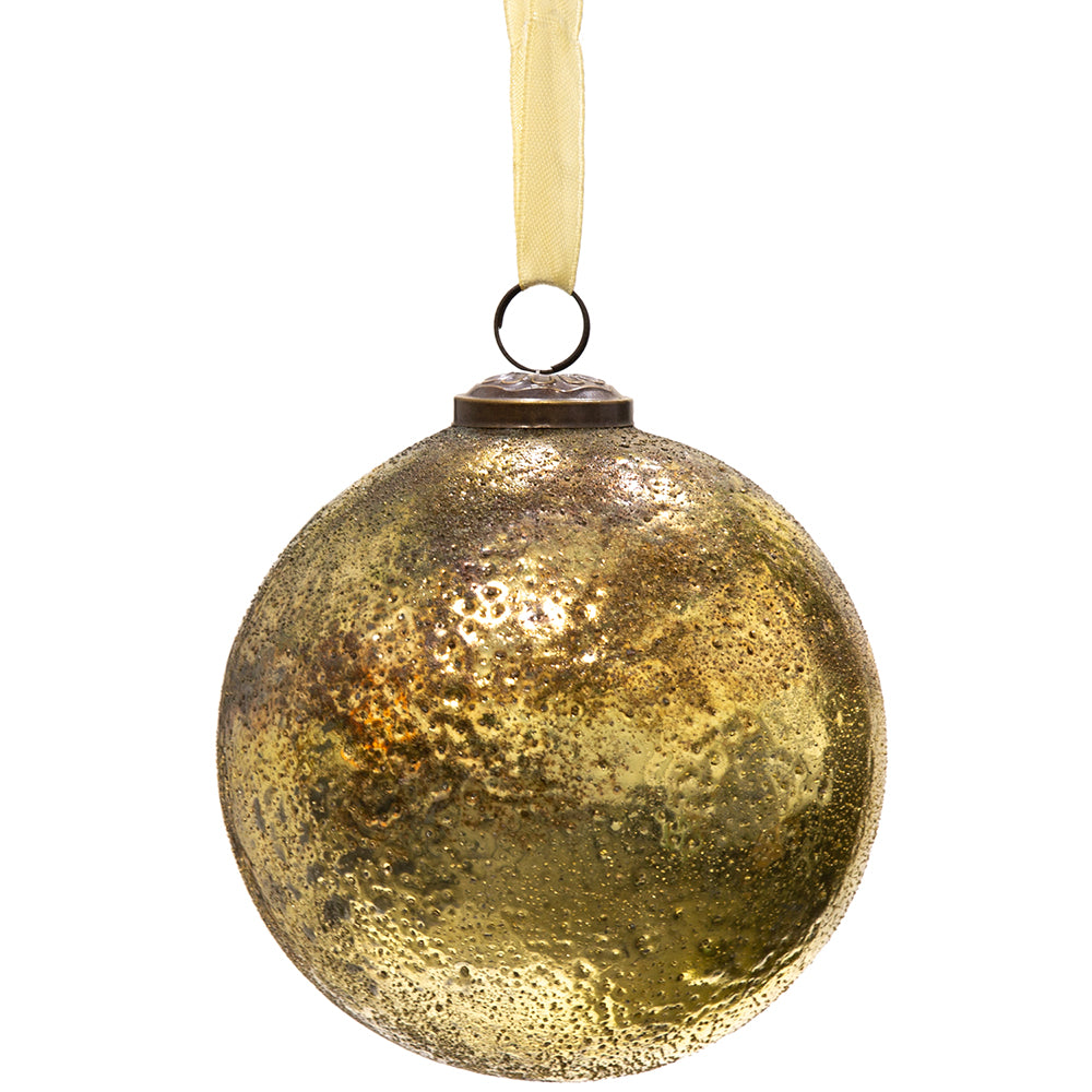 Hammered Gold Metal Christmas Ball