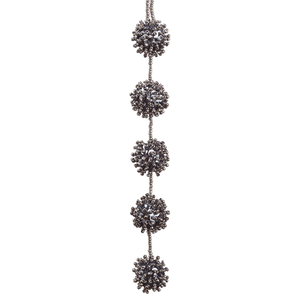 Silver Metal Beaded Ball Chain Ornament