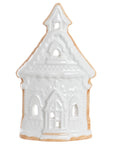 White Gingerbread House Tealight Holder Wide