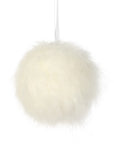 Ball Ornament in White Fur 4.3"