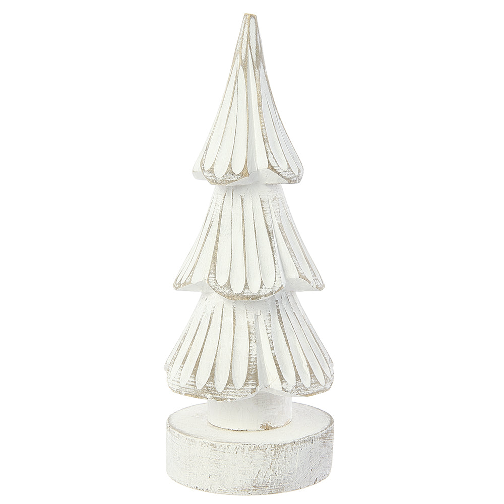 White Wooden Tree Figurine