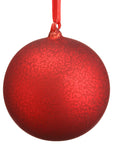 Red Mercury Glass Ball Ornament 6"
