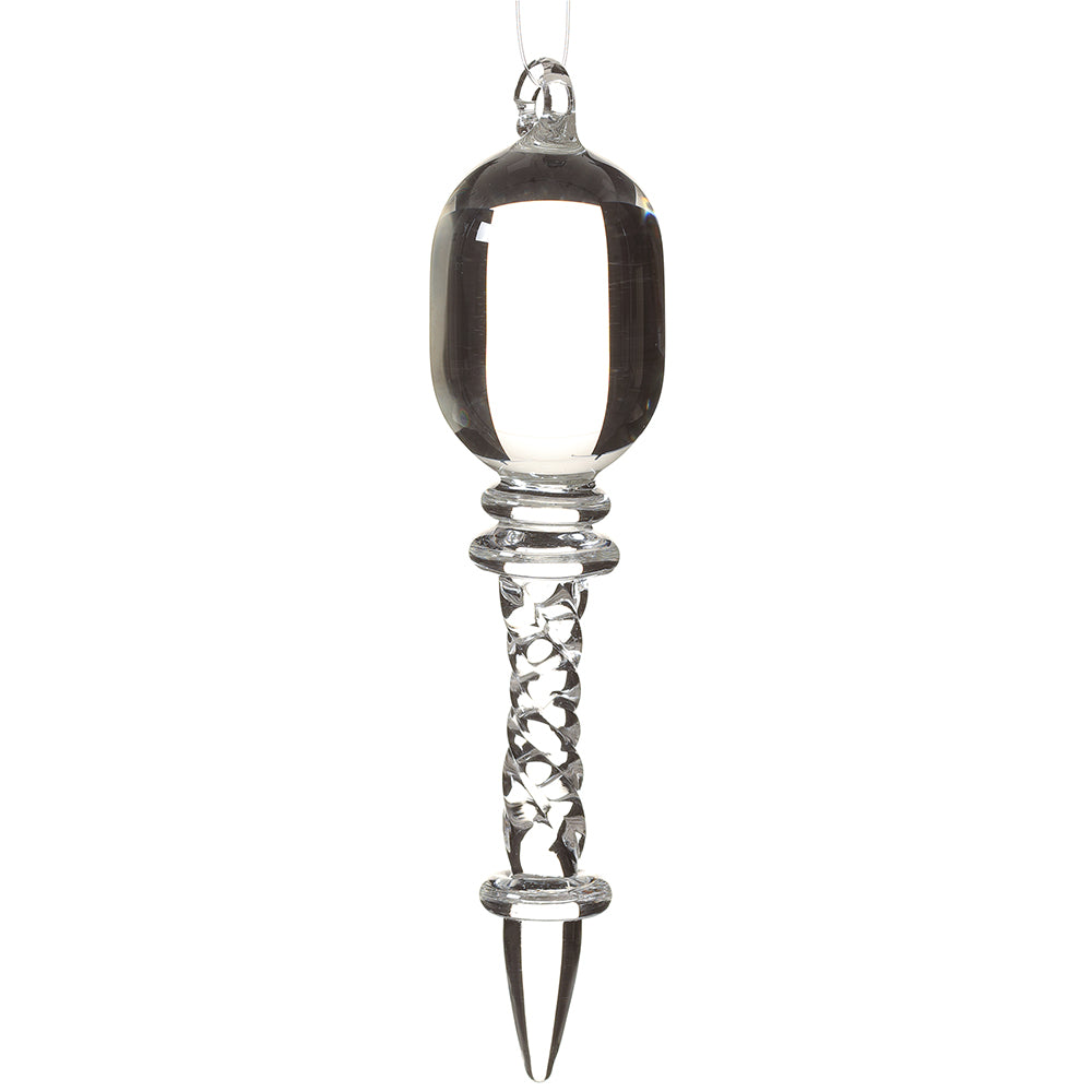 Glass Crystal Drop Ornament 5"