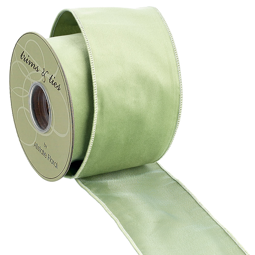 Velvet Ribbon in Light Green 4"