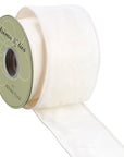 Velvet Ribbon in Warm Off White 4"