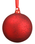 Red Mercury Glass Ball Ornament 4"