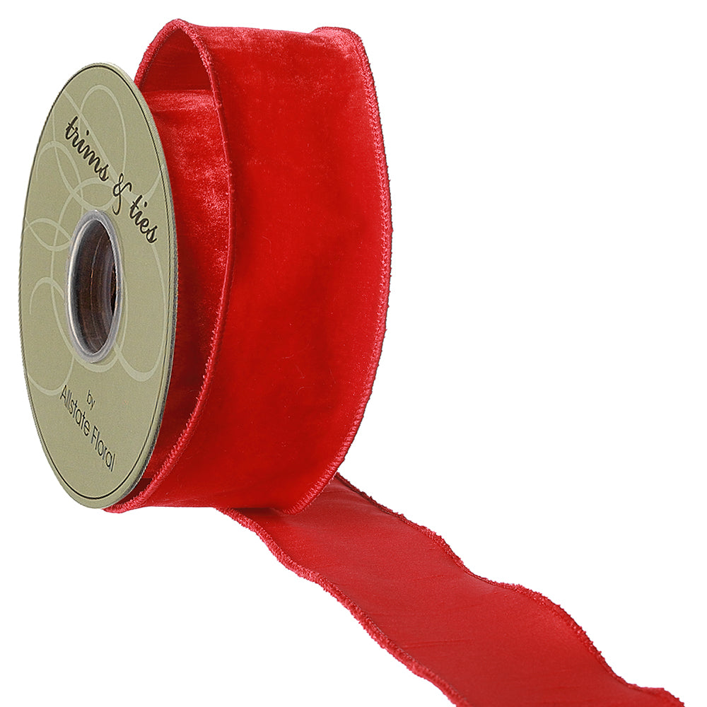 Velvet Ribbon in Bright Red