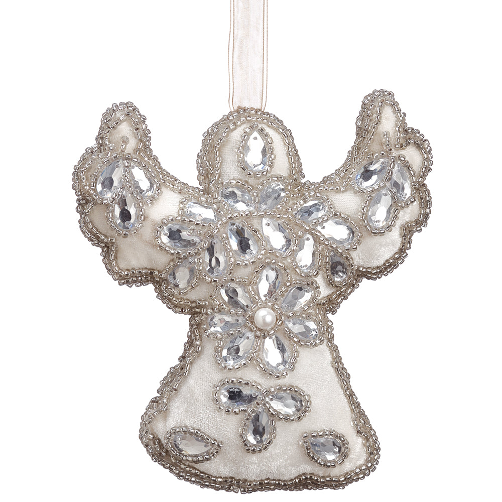 Shiny Embroidered Fabric Ornaments Angel 6"