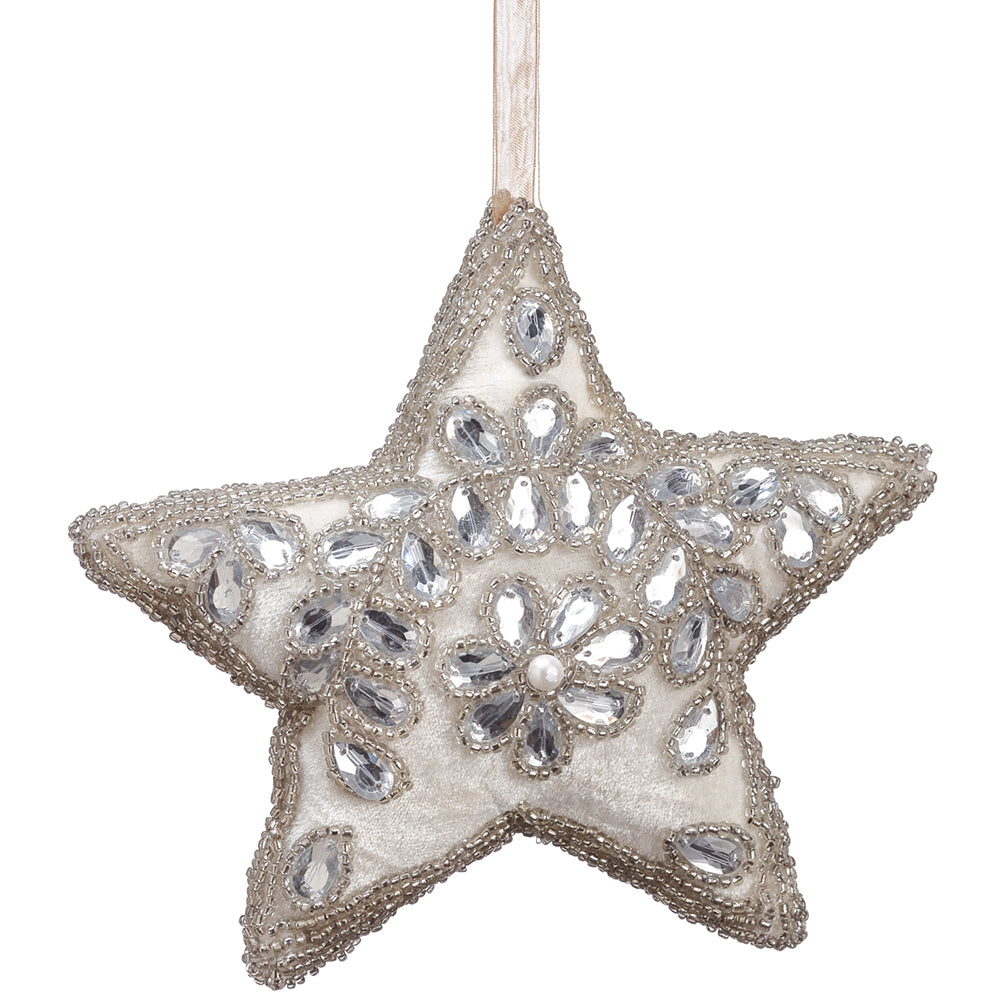 Shiny Embroidered Fabric Ornaments Star 8"